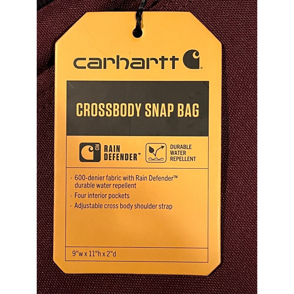 Carhartt Crossbody Snap Bag Port Black Rain Defender Water Repellent NWT - Picture 8 of 11